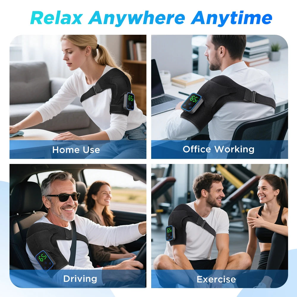 Wireless App-Controlled Heated Shoulder Massager for Muscle Relief