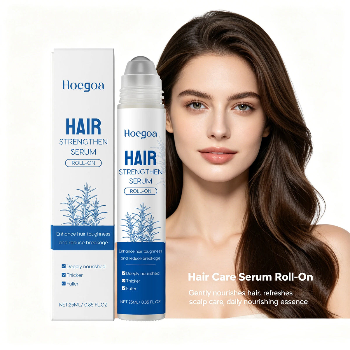 Rosemary Hair Growth Serum Roller for Scalp and Hair Strengthening