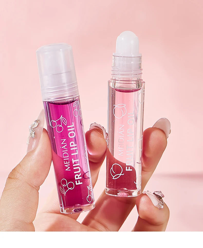 4 Piece Fruit Lip Oil Set Moisturizing Gloss for Dry Lips