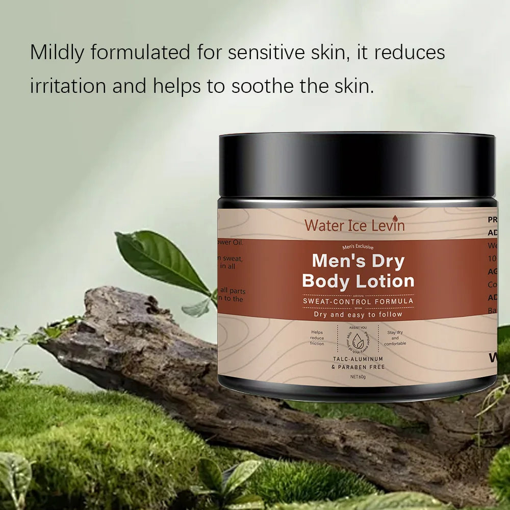 Water Ice Levin Men Dry Body Lotion Sweat Control Moisturizing Cream - 3