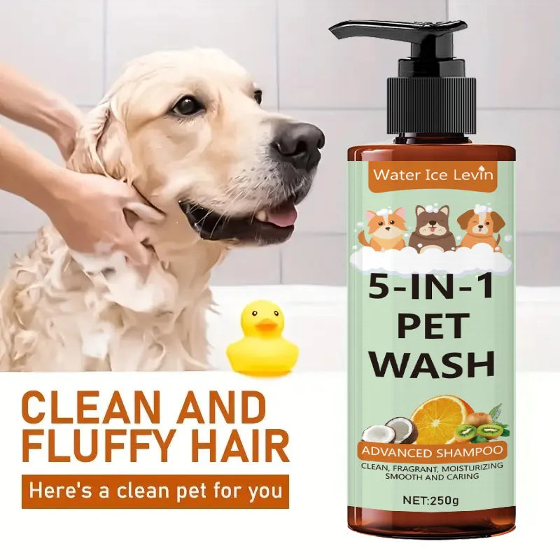 5-in-1 Pet Shampoo and Conditioner for Dogs and Cats Natural Wash - 9