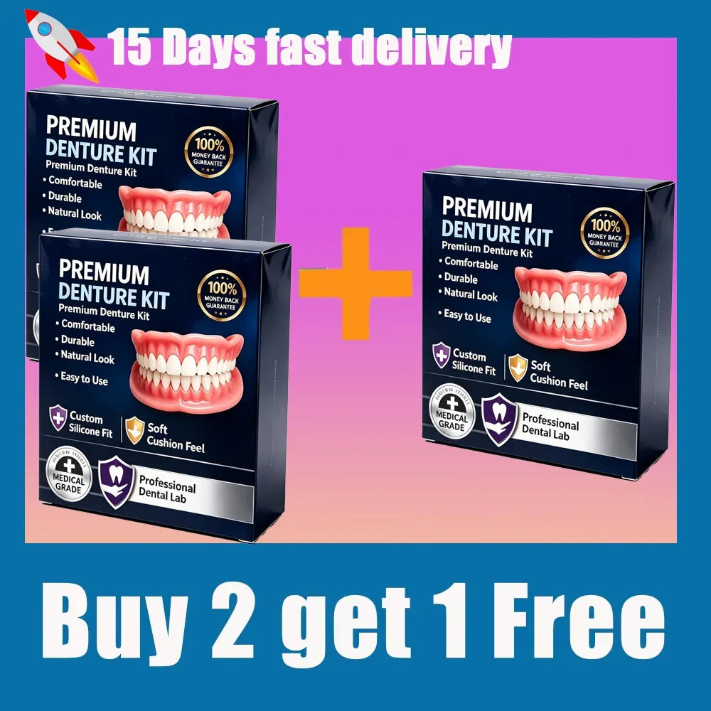 Temporary Silicone Cosmetic Denture Kit for Natural Smile