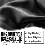 Satin Sleep Bonnet with Adjustable Long Tie for Hair Protection
