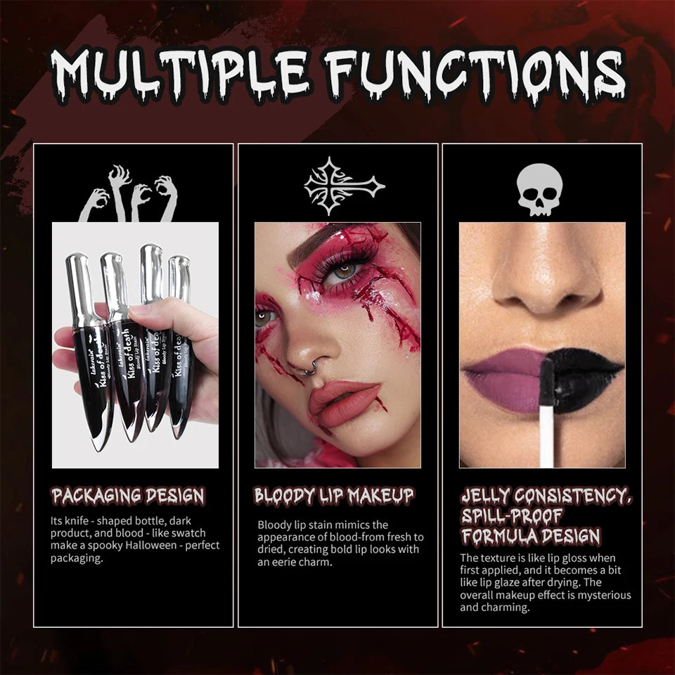 Bloody Matte Lip Stain for Halloween and Theatrical Makeup