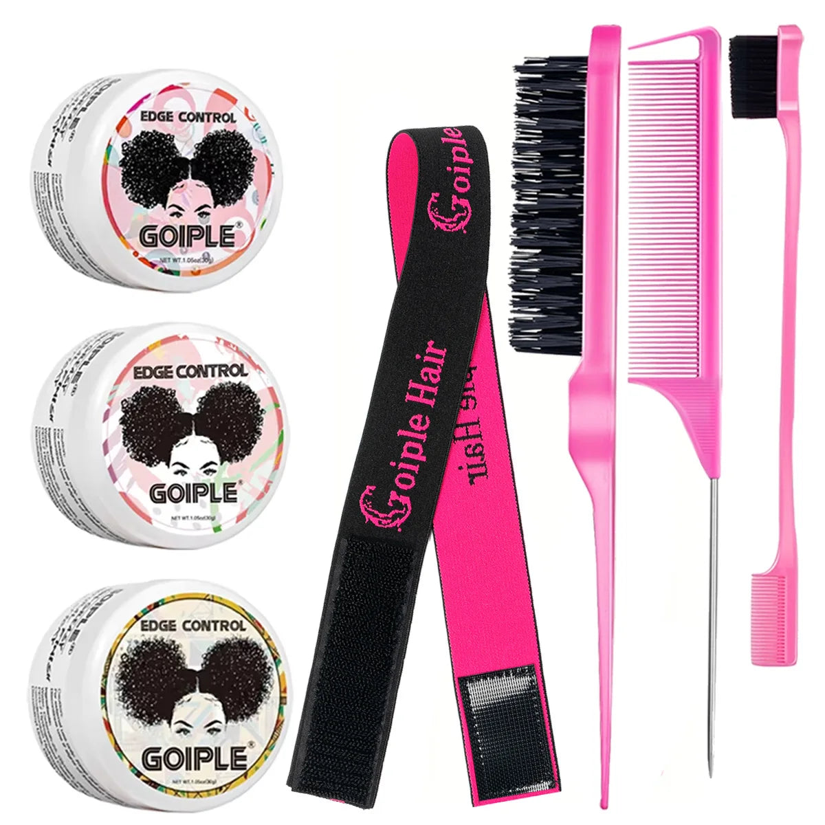 Goiple 3 Pack Edge Control Gel Hair Wax Styling and Finishing Set - 12