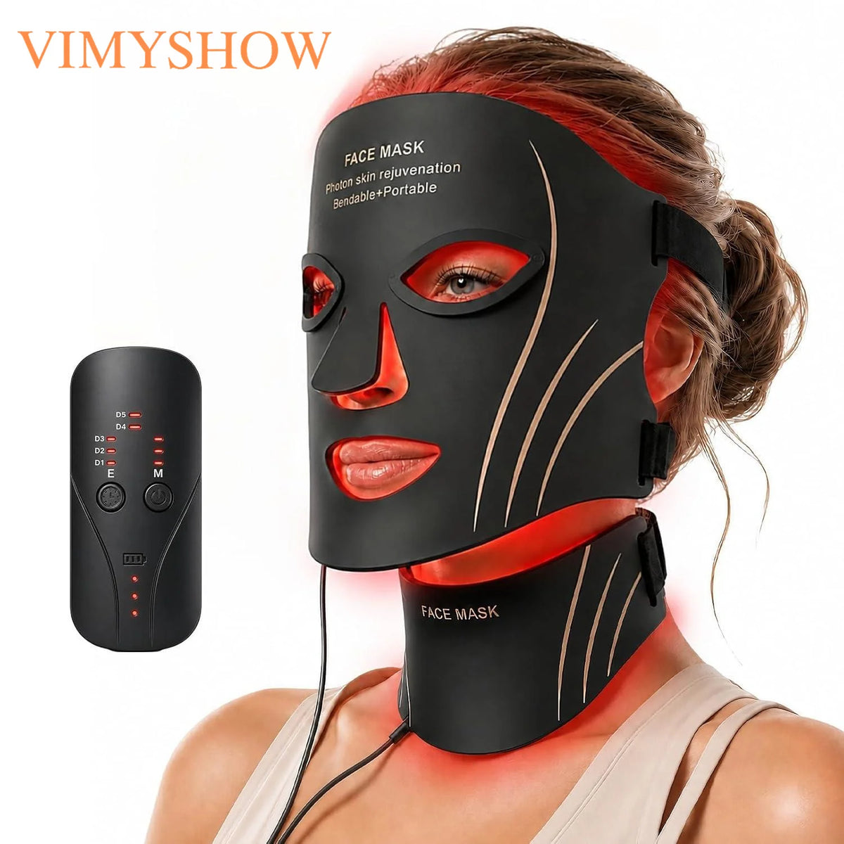 Flexible 7-Color LED Photon Face and Neck Therapy Mask