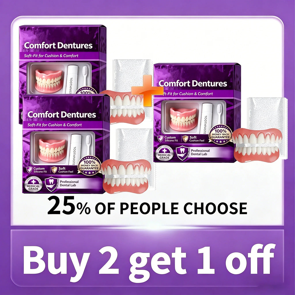Comfort Fit Cosmetic Silicone Dentures for Natural Smile