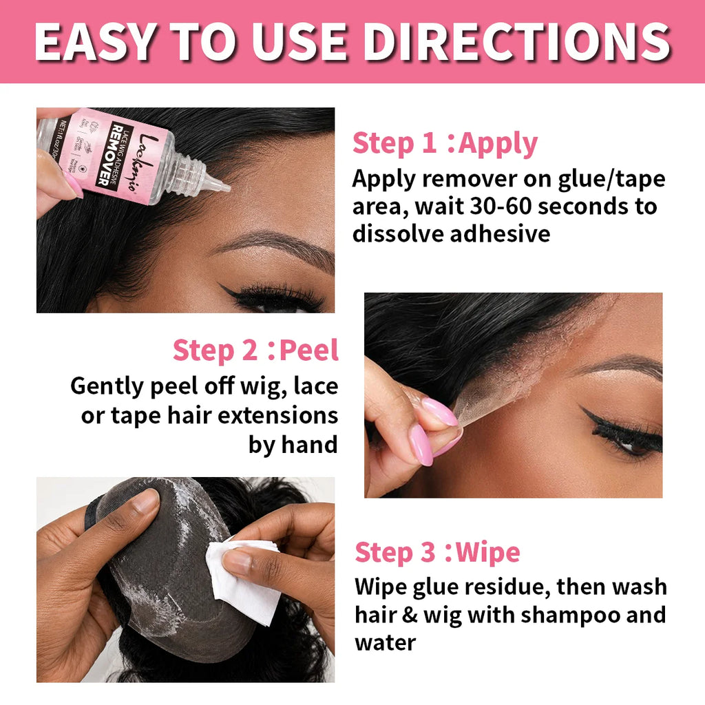 Lace Wig Glue Adhesive and Remover Set with Dual Ended Applicator