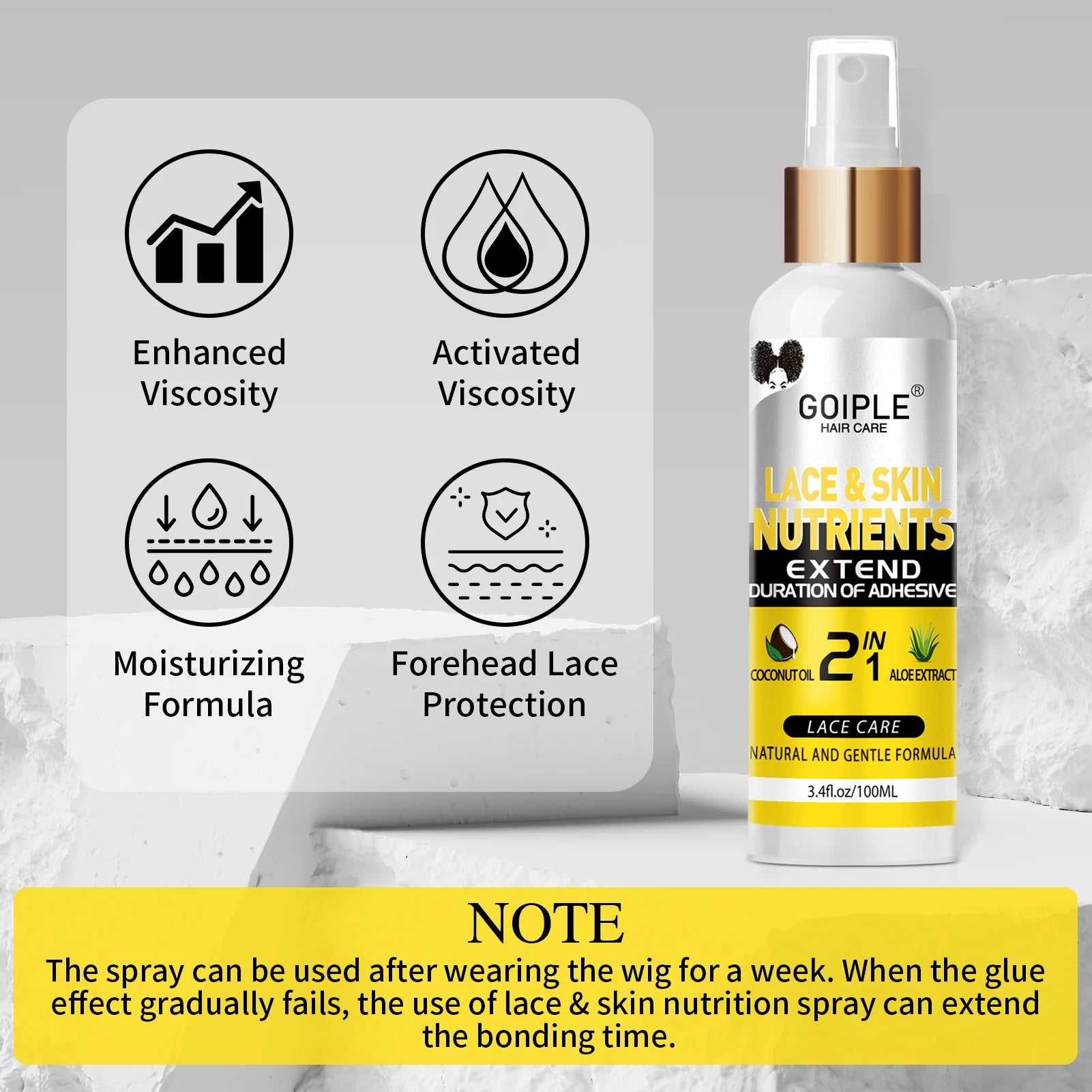 100ml Lace and Skin Nutrient Adhesive Extender with Coconut Oil