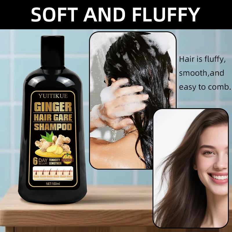 100ml Natural Ginger Hair Growth Shampoo for Dandruff and Scalp Care