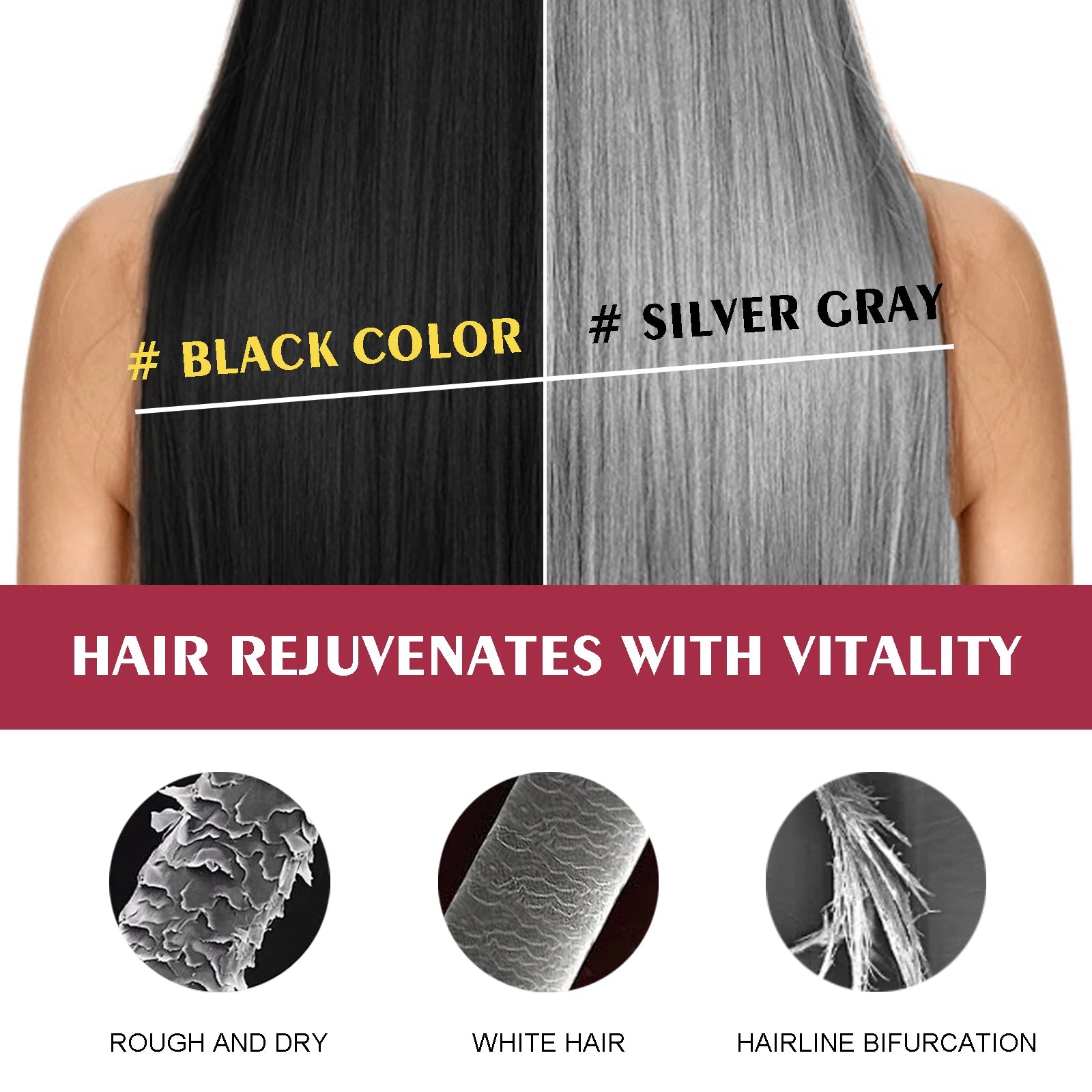 3 In 1 Wine Red Hair Dye Shampoo Natural Herbal Instant Color 100ml