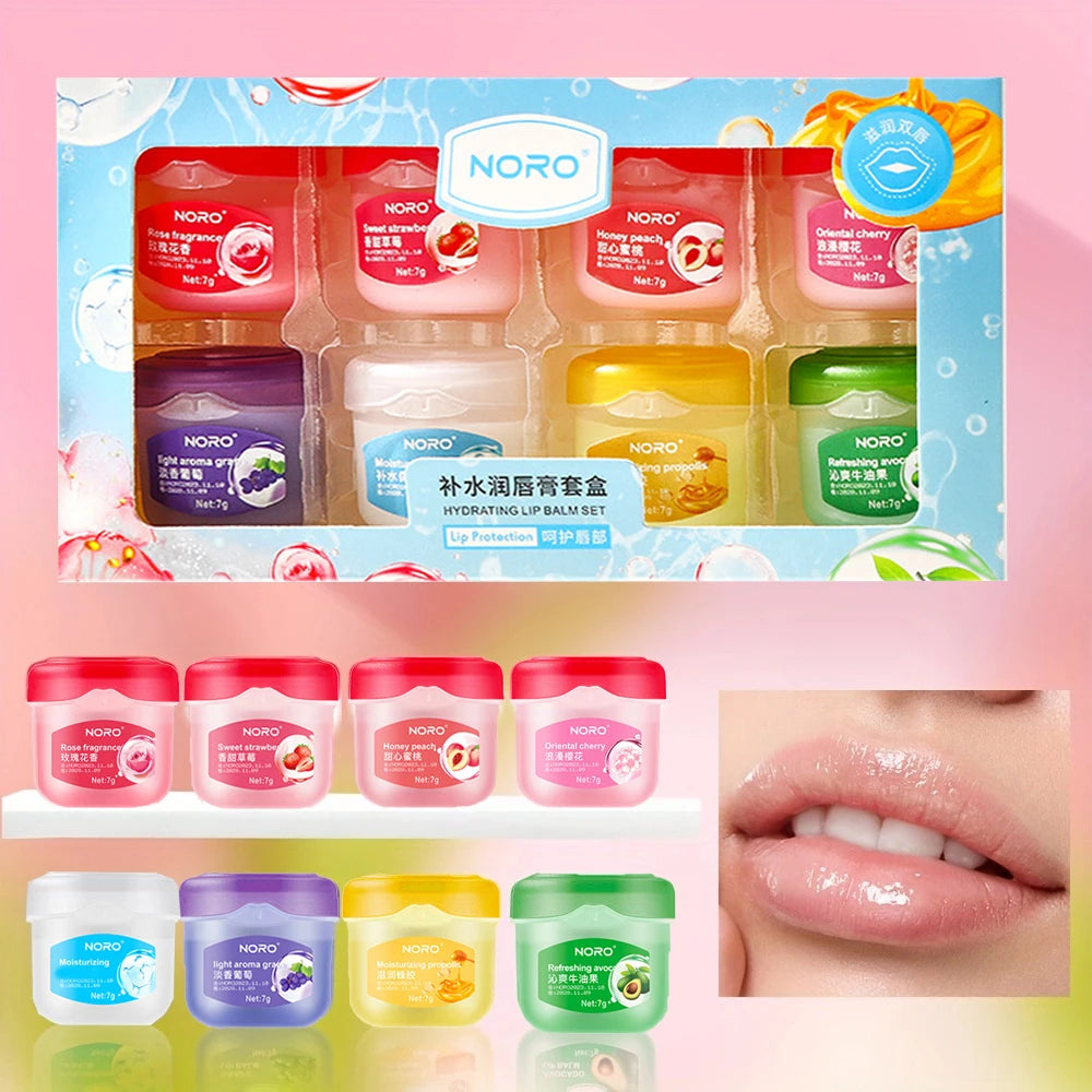 NORO Moisturizing Lip Balm Set Fruit Flavored Lip Mask Care Kit