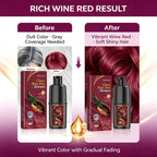 3 In 1 Wine Red Hair Dye Shampoo Natural Herbal Instant Color 100ml