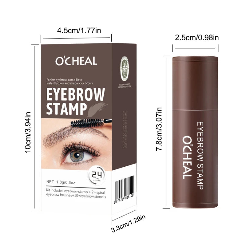 OCHEAL Eyebrow Stamp Kit Waterproof Brow Powder Makeup Stencil Set