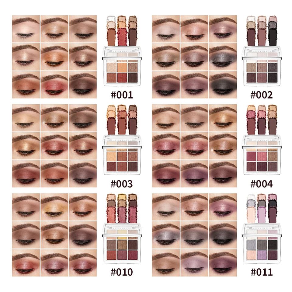 9-Color Pigmented Eyeshadow Palette for Everyday Makeup Looks - 8