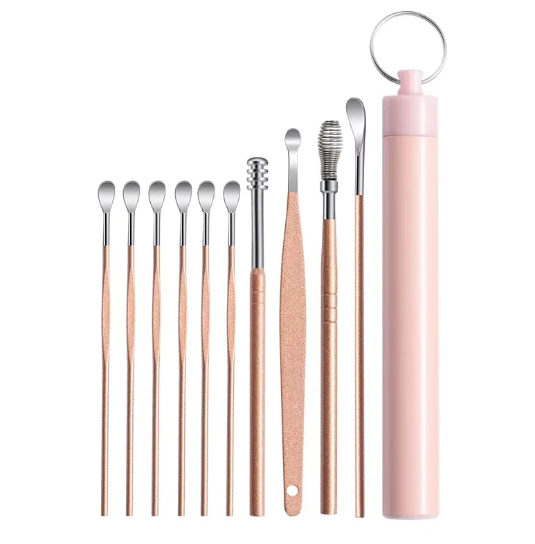 Stainless Steel Ear Wax Removal Tool Kit with Travel Case