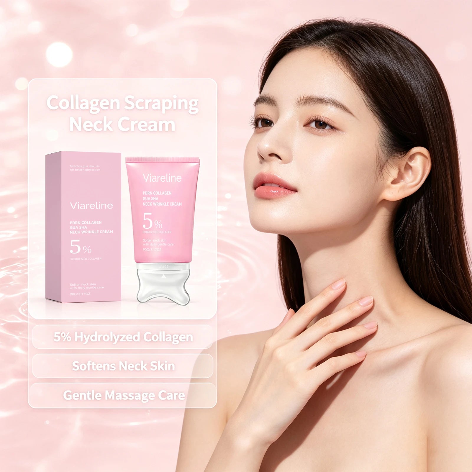 Collagen Firming Neck Cream with Gua Sha Massager - 2