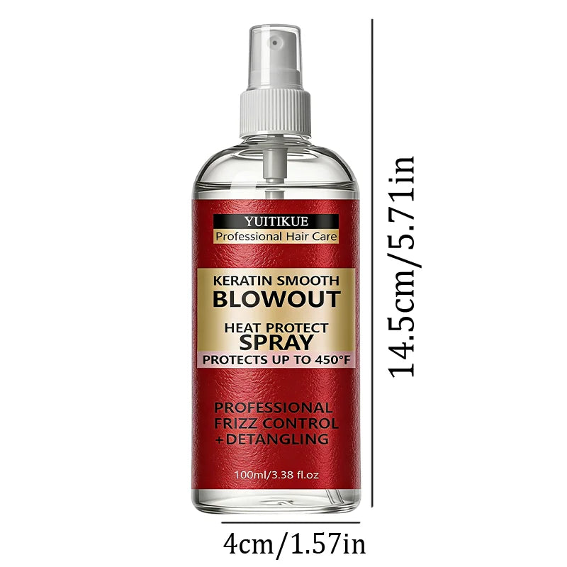 Keratin Hair Heat Protect Spray 450 Degree Frizz Control 100ml - 14