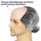 Gray Old Man Bald Cap Wig Synthetic Scientist Costume Accessory