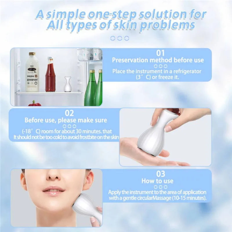 Handheld Facial Cold Compress Ice Massager for Skin Tightening