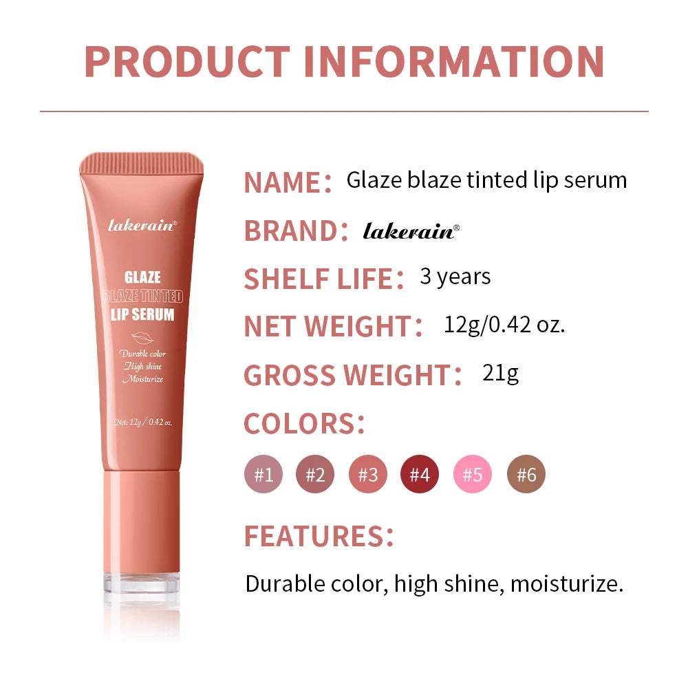 Hydrating Tinted Lip Gloss Serum for Shiny Plump Lips - 9