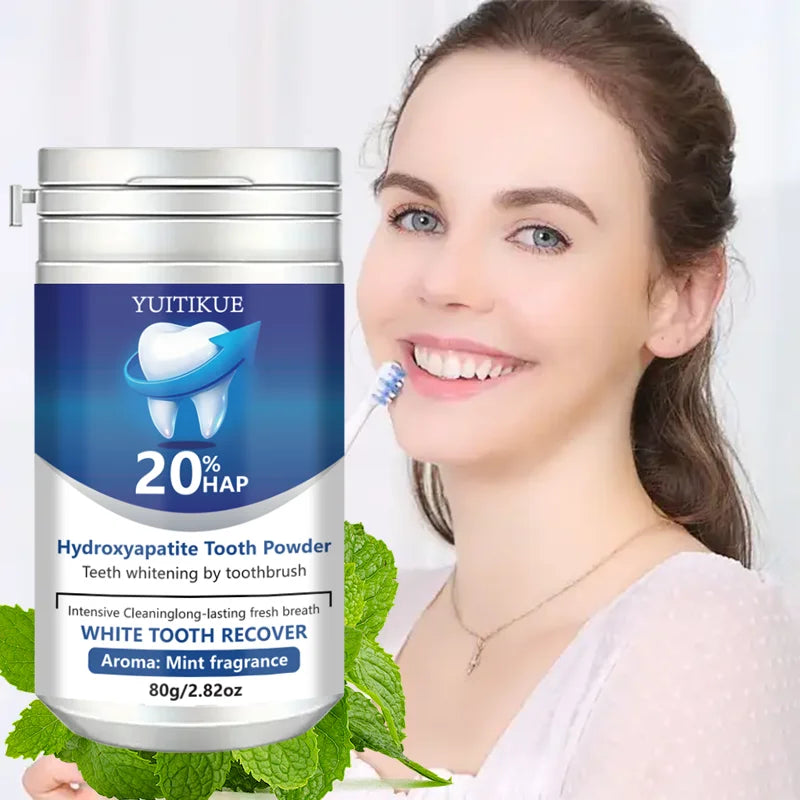 YUITIKUE 20% HAP Hydroxyapatite Toothpaste Teeth Whitening Mint Powder