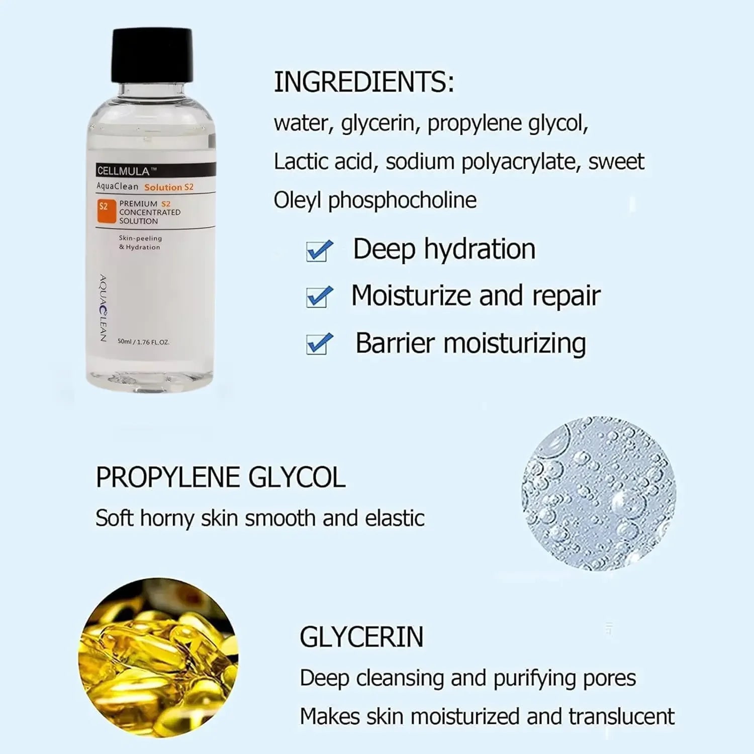 3 Bottle Aqua Peeling Facial Care Concentrate Solution Set S1 S2 S3
