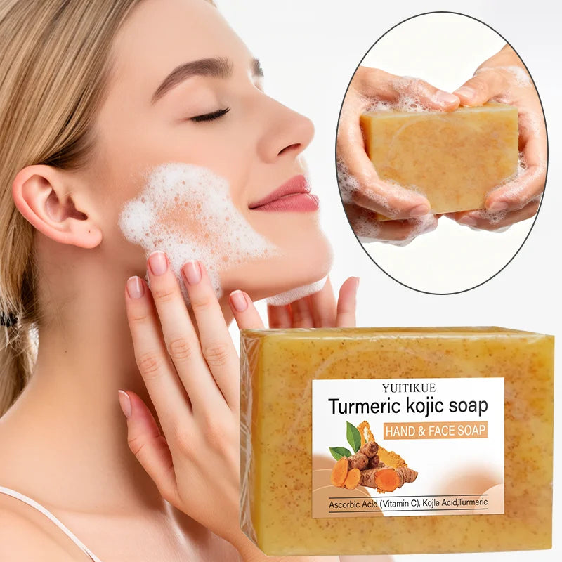 Turmeric Kojic Acid Soap Brightening Face and Body Cleansing Bar 100g