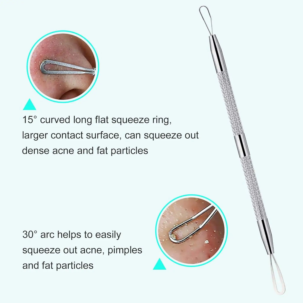 Professional Stainless Steel Blackhead and Pimple Extractor Tool Kit