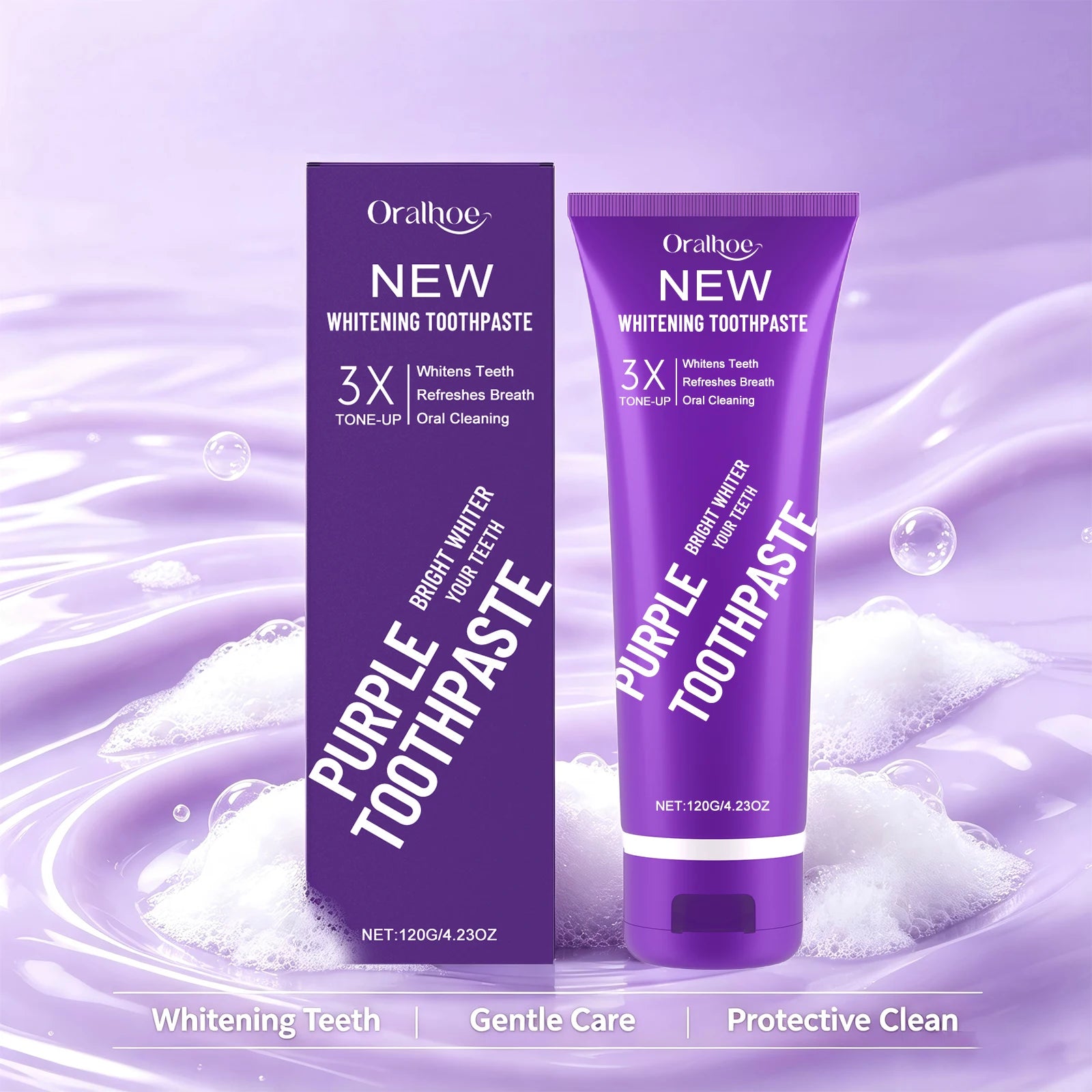 Purple Teeth Whitening Toothpaste for Stain Removal - 3