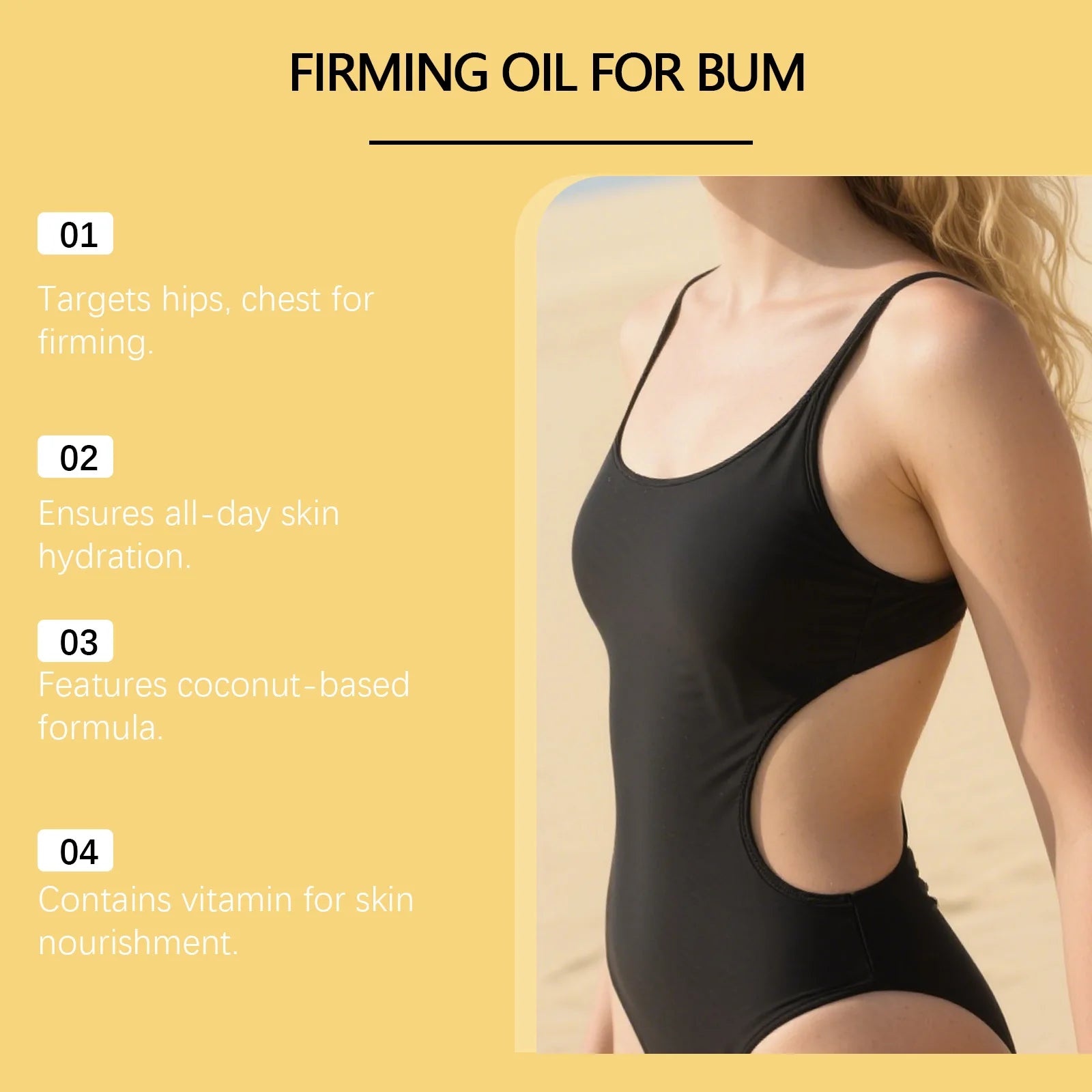 Coconut Firming Body Oil for Skin Hydration and Elasticity - 10