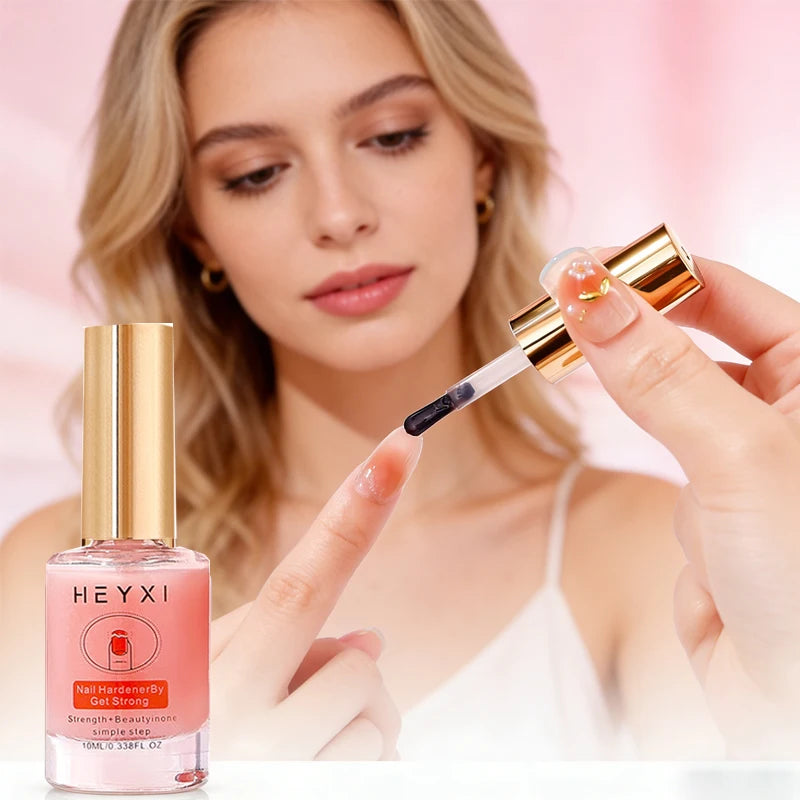 HEYXI Pink Nail Hardener Polish Strengthening Gloss Treatment 10ml