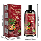 Burgundy 7 in 1 Hair Dye Shampoo with Natural Plant Extracts