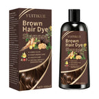 100ml Brown Hair Dye Shampoo 4-in-1 Plant Extract Gray Coverage