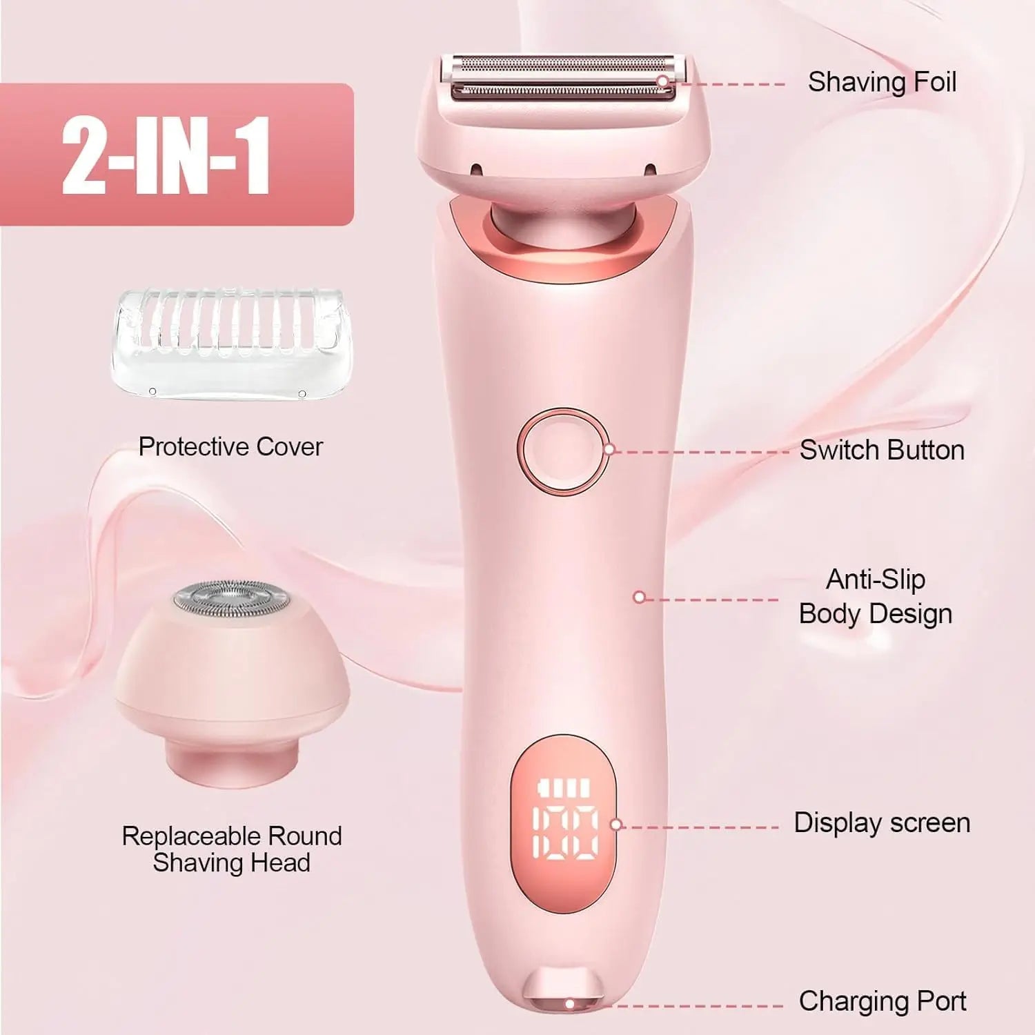 Electric Women's Body Hair Shaver and Bikini Trimmer - 2