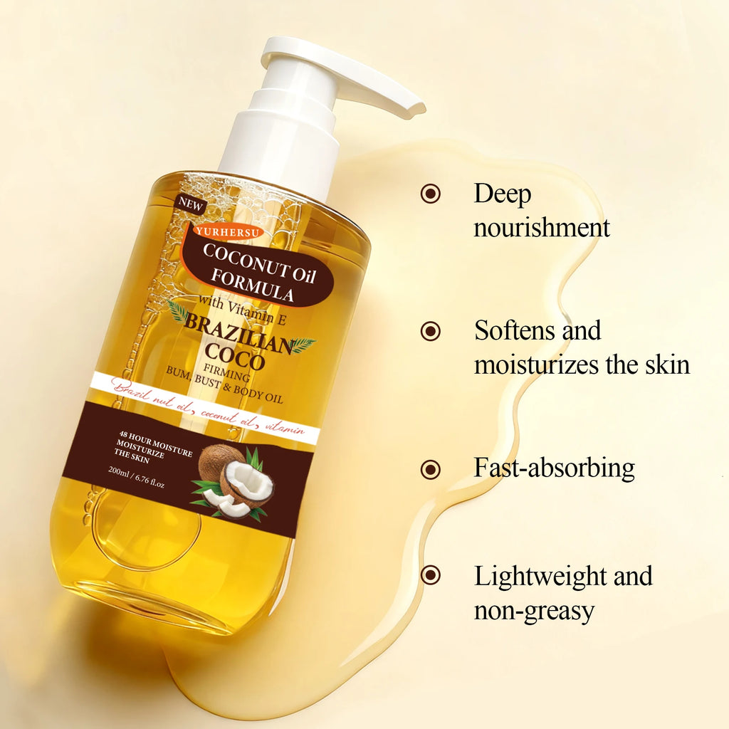 Coconut Firming Body Oil Moisturizing Rejuvenating Skin Repair 200ml