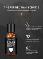 Qanzire Beard Growth Oil Natural Facial Hair Care and Grooming Serum