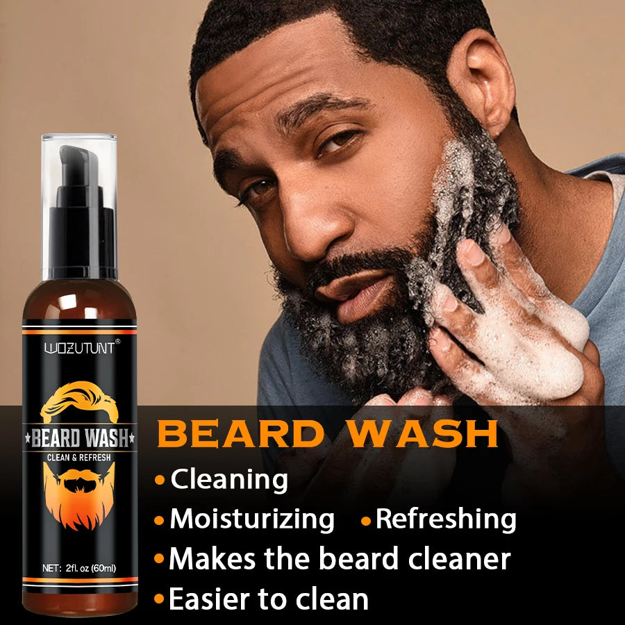Goiple Men Beard Care Kit Beard Wash Oil Conditioner and Styling Balm
