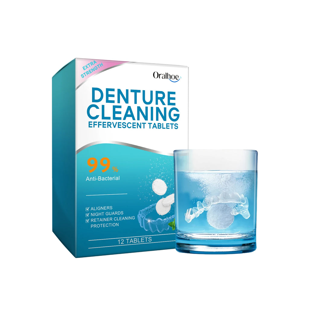 Effervescent Denture Cleaning Tablets for Freshness and Stain Removal