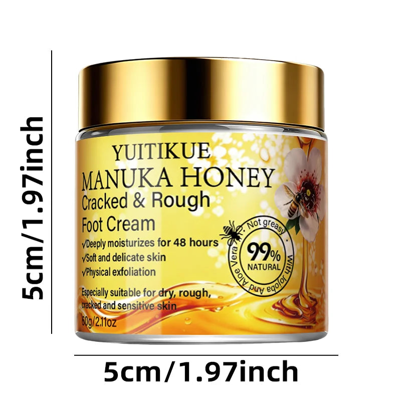 YUITIKUE Manuka Honey Foot Cream for Cracked Heels and Dry Skin Repair