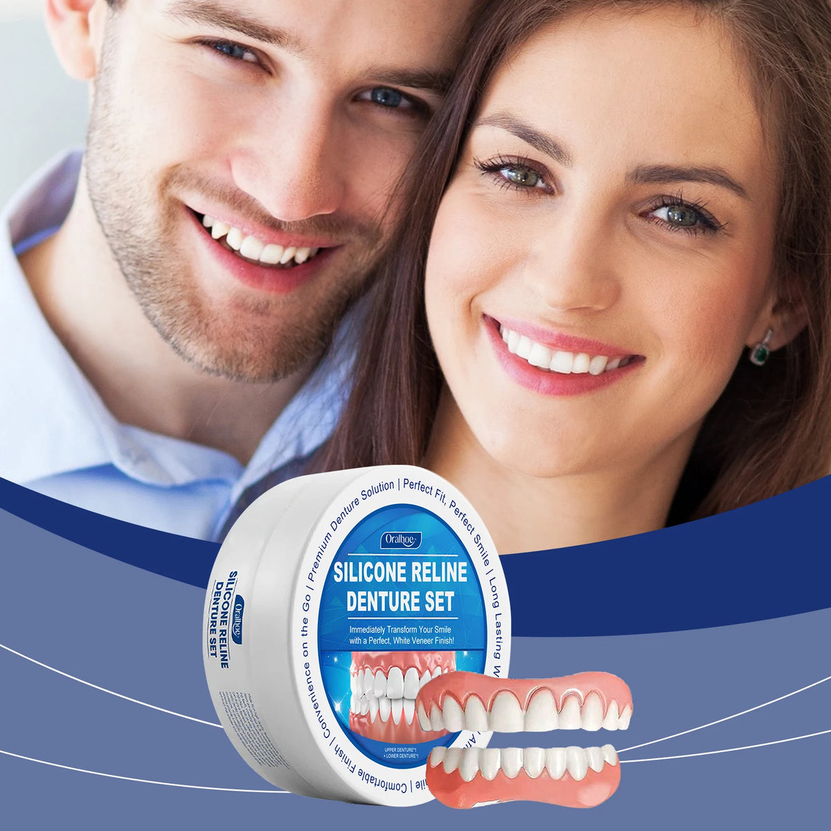 Silicone Dental Reline Kit for Temporary Tooth Repair and Smile Veneers