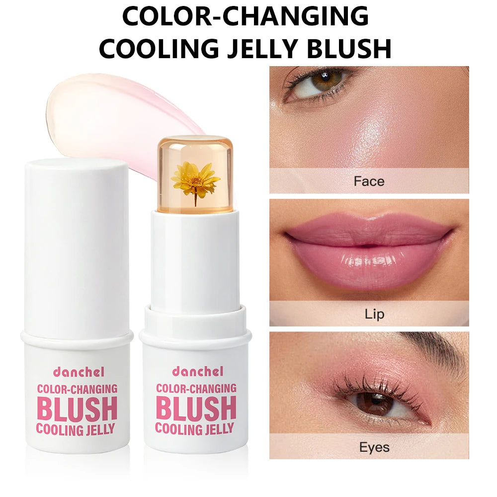 pH-Adaptive Color-Changing Jelly Blush for Lips and Cheeks - 1