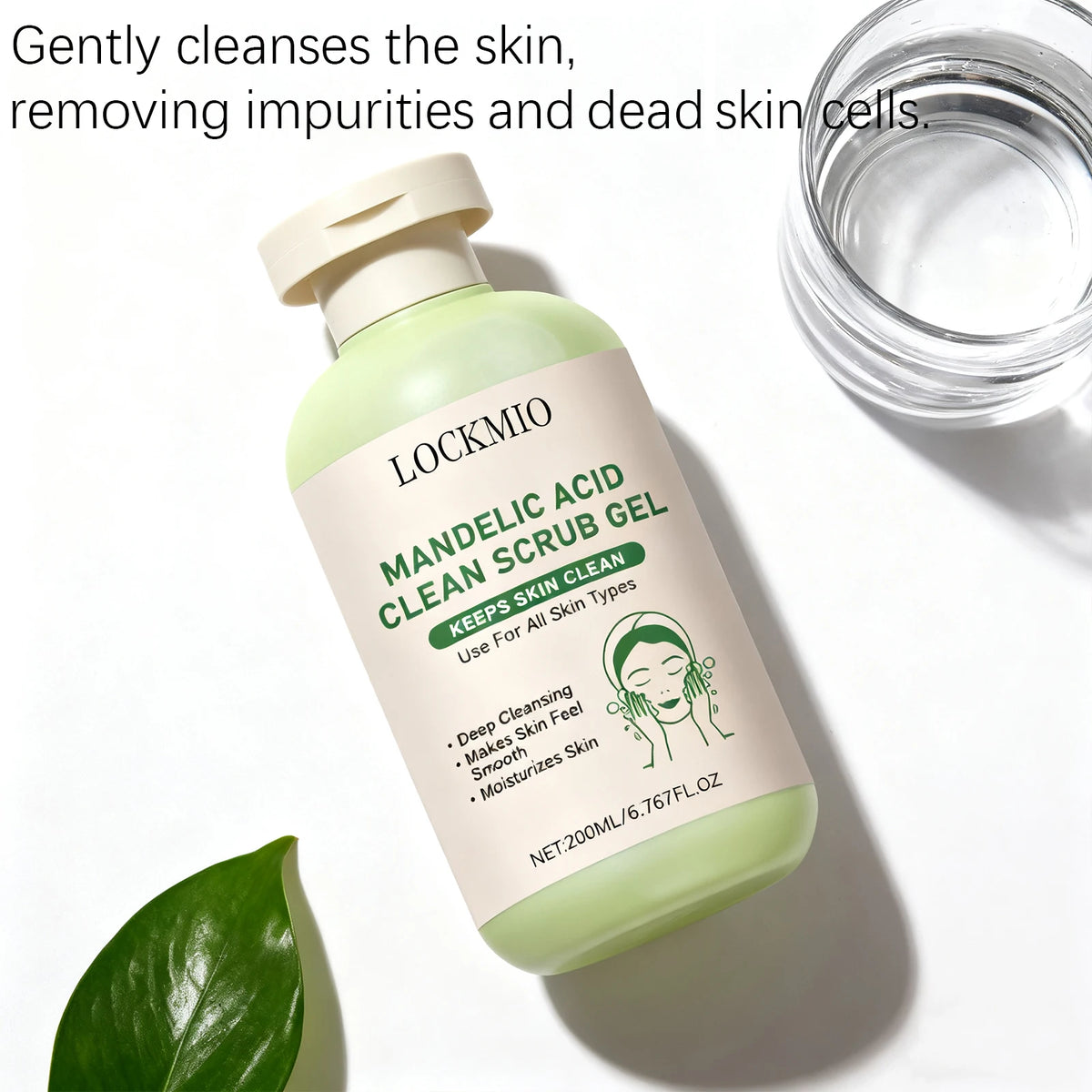 Lockmio Mandelic Acid Facial Exfoliating Scrub Gel Deep Pore Cleanser