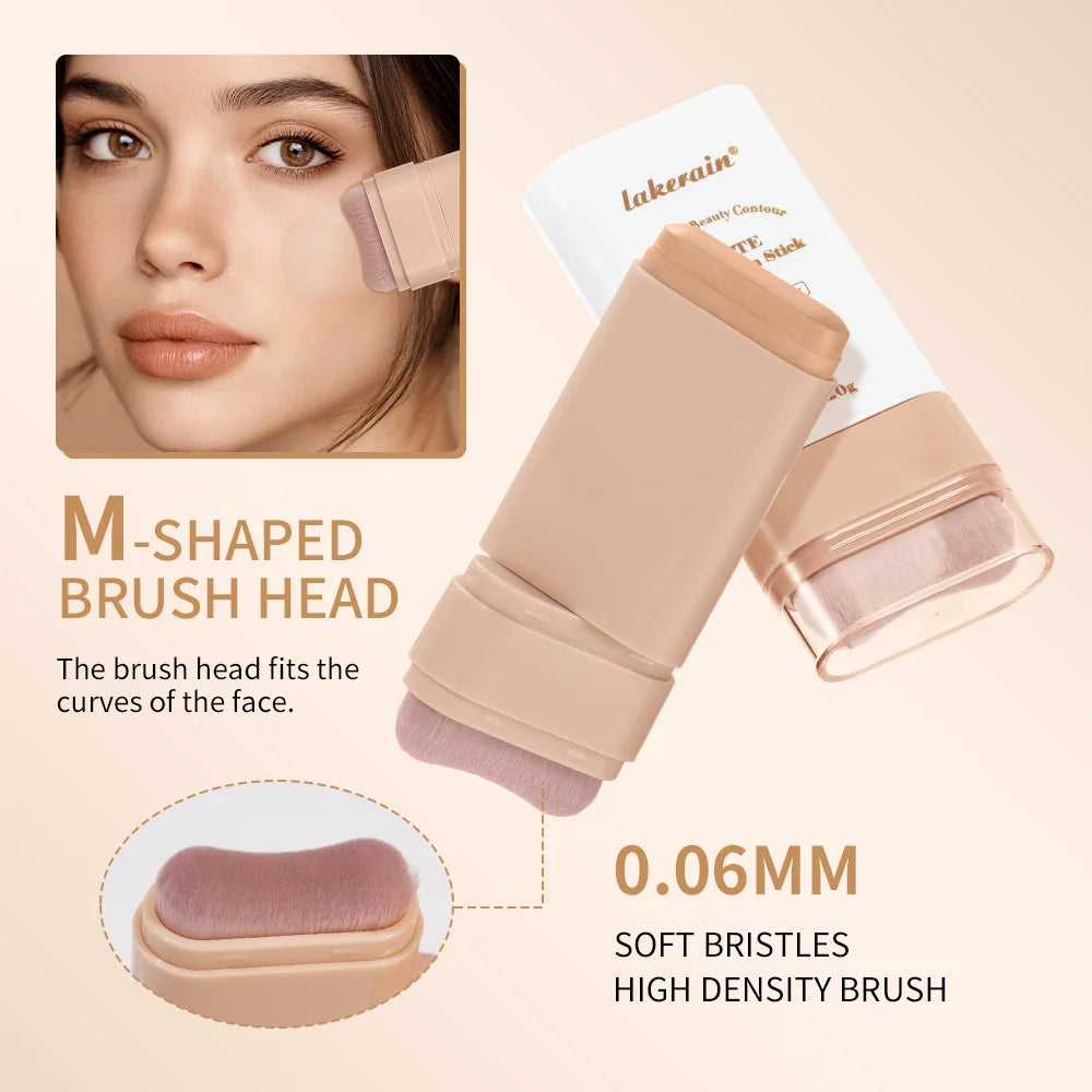 Matte Foundation Stick with Built-in Brush for Flawless Coverage