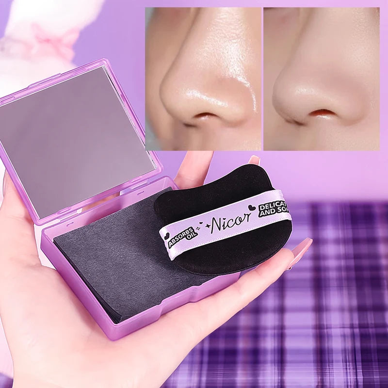 Nicor Oil Absorbing Sheets Portable Facial Blotting Paper for Matte Skin
