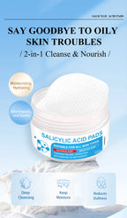 AHA BHA Exfoliating Toner Pads Dual Effect Facial Cleansing Treatment