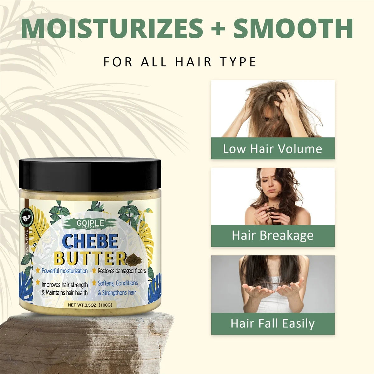 Goiple Chebe Hair Care Set Moisturizing Growth Oil and Curl Cream