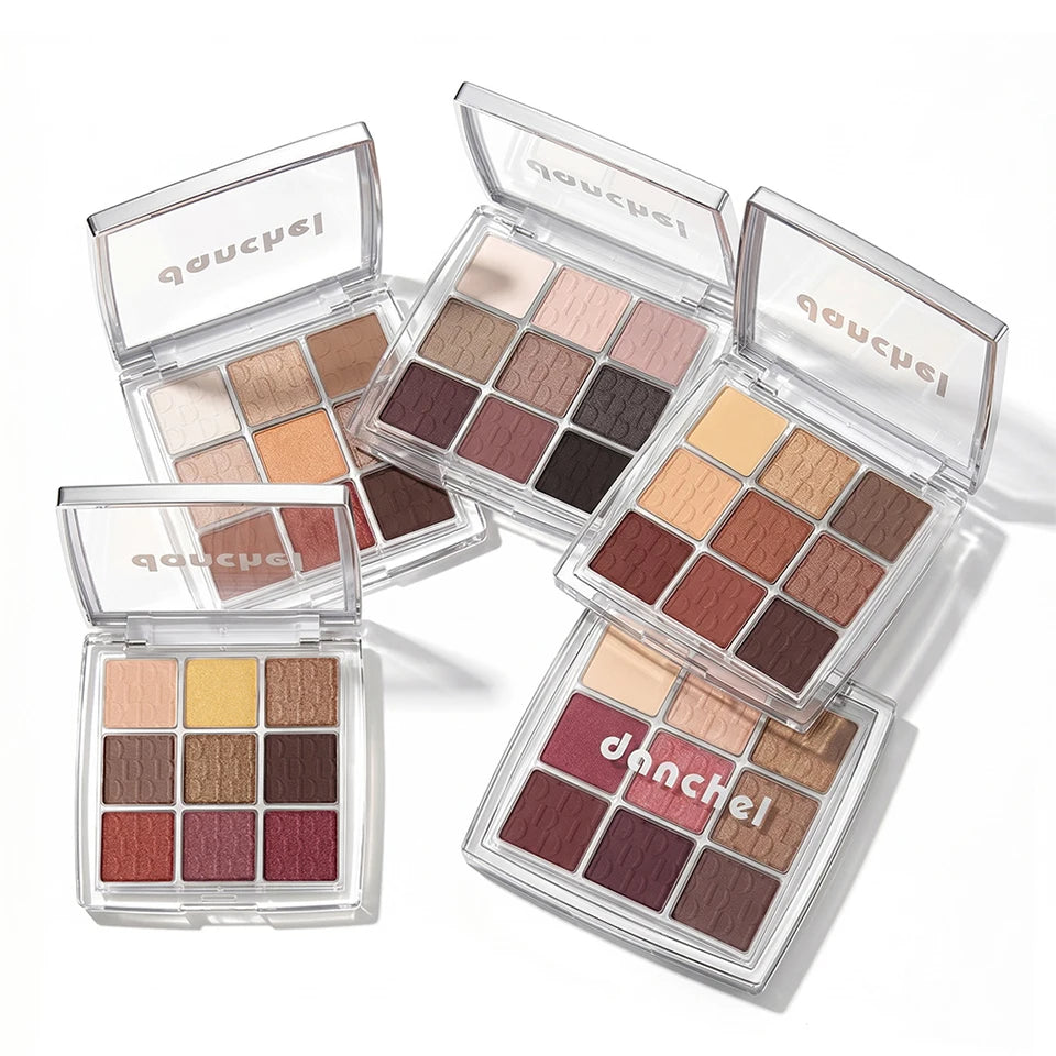 9-Color Eyeshadow Palette with Makeup Brush - 19