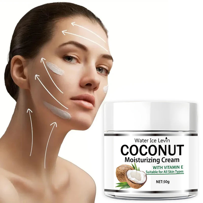 Coconut Oil Moisturizing Cream Vitamin E Facial Skin Hydrating Lotion
