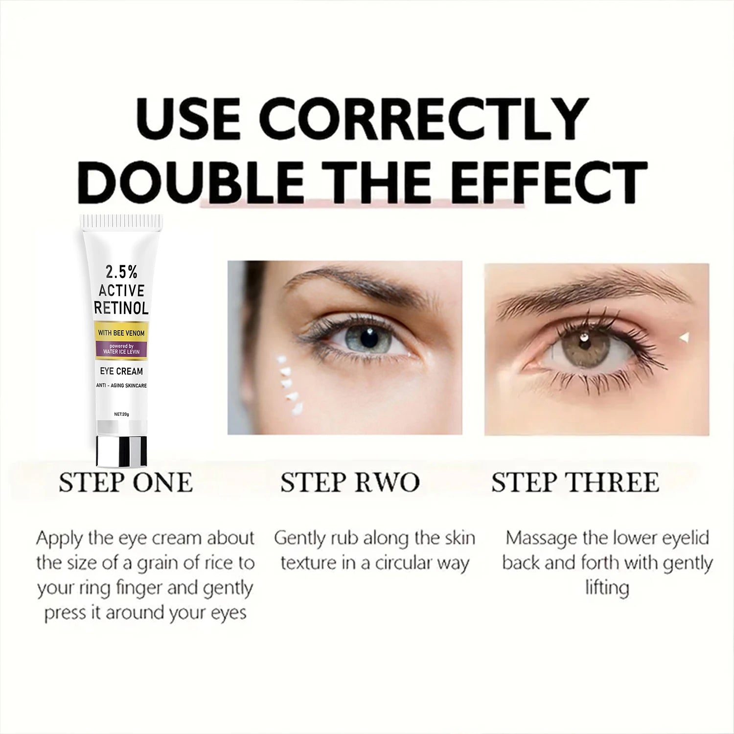 2.5 Percent Retinol Bee Venom Anti Aging Eye Cream for Dark Circles - 3